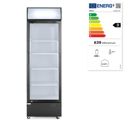 Jednodveřová chladnička s podsvíceným panelem na zadním panelu, Arktic, 254L, Černá, 220-240V/250W, 578x605x(H)1980mm | 233788
