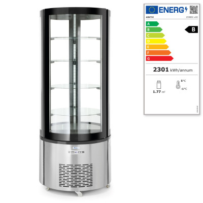 Chladicí vitrína, kulatá, Arktic, 360L, 220-240V/460W, 680x(H)1755mm | 233832
