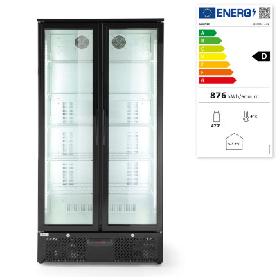 Dvoudveřová chladnička do baru, Arktic, 384L, Černá, 220-240V/365W, 900x530x(H)1820mm | 233931