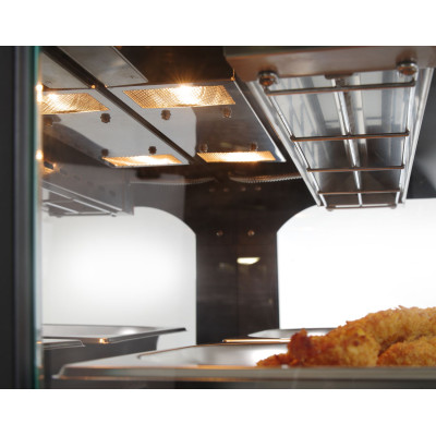 Vitrína ohřívací nastavitelná - křemíková, HENDI, 2 patra, 230V/560W, 650x485x(H)630mm | 233962