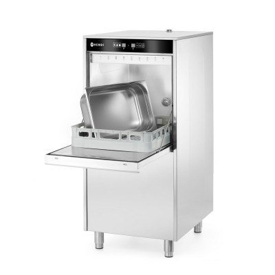 Myčka nádobí na hrnce a tácy 50x60 - elektronicky řízená, s dávkovačem mycího prostředku a vypouštěcím čerpadlem, HENDI, 400V