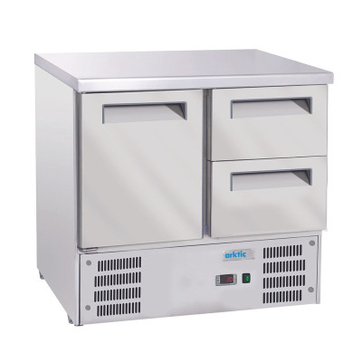 Chladící stůl s 1 dvířky a 2 zásuvkami, Arktic, GN 1/1, 247L, 220-240V/143W, 900x700x(H)855mm | 236765