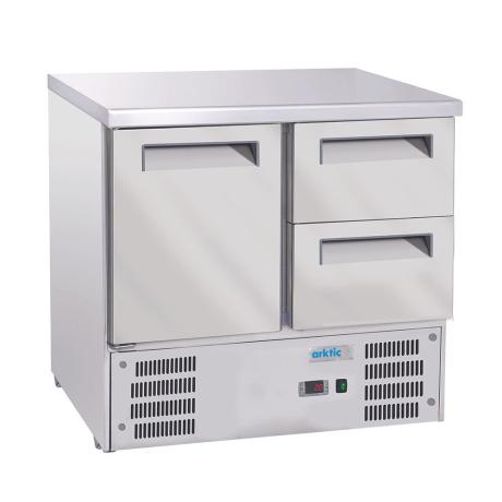 Chladící stůl s 1 dvířky a 2 zásuvkami, Arktic, GN 1/1, 247L, 220-240V/143W, 900x700x(H)855mm | 236765