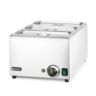 Sada Vodní lázeň RANGER + 3x GN 1/3 s víkem, HENDI, GN 1/1, 230V/1000W, 590x332x(H)242mm | 238967