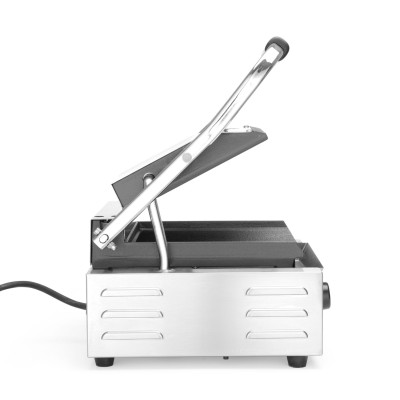 Kontaktní gril - single verze, HENDI, horní i spodní část vroubkovaná, 230V/1800W, 310x375x(H)216mm | 263501