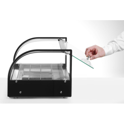 Vyhřívaný pultový displej, HENDI, jedno patro, Černá, 220-240V/800W, 554x376x(H)311mm | 273982