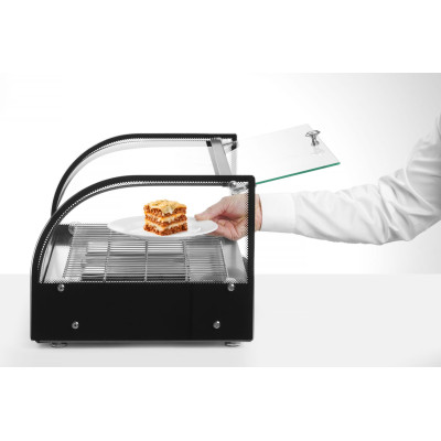 Vyhřívaný pultový displej, HENDI, jedno patro, Černá, 220-240V/800W, 554x376x(H)311mm | 273982