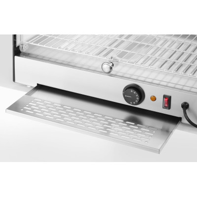 Vyhřívaný pultový displej, HENDI, jedno patro, Černá, 220-240V/800W, 554x376x(H)311mm | 273982