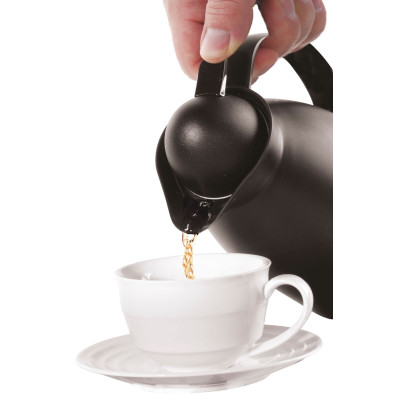 Termoska se skleněnou vložkou, HENDI, 1L, Černá, 140x(H)268mm | 449608