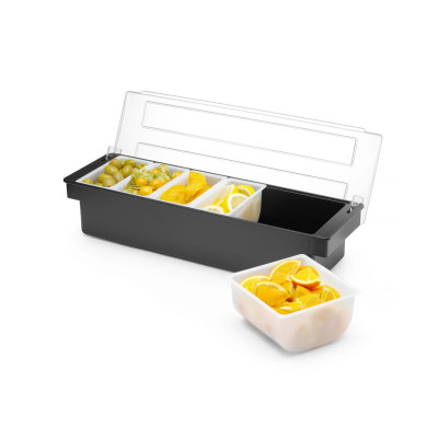 Zásobník na nápoje - 5 náplní, BarUp, Černá, 480x150x(H)100mm | 552131