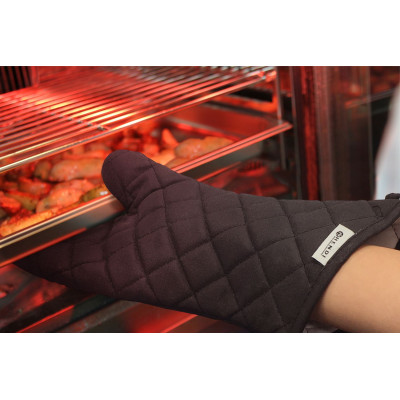 Místa do trouby - 2 ks, HENDI, bavlna s ohnivzdorným povlakem, Černá, 2 ks, (L)380mm | 556610