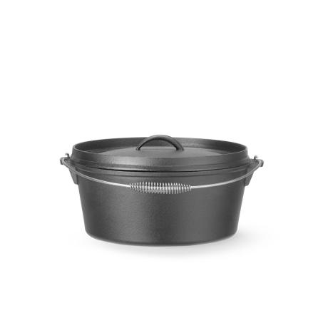 Litinový hrnec, HENDI, 7,2L, Černá, 310x(H)130mm, Kulatý | 629376