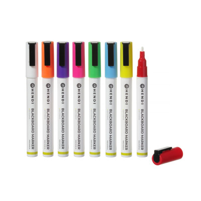 Fixy na tabuli 3 mm, HENDI, 1x bílý, 1x červený, 1x modrý, 1x zelený, 1x žlutý, 1x fialový, 1x oranžový a 1x růžový | 664278