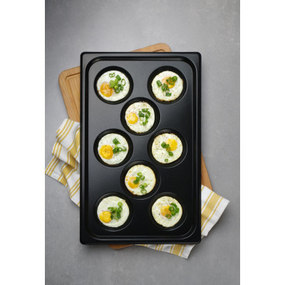 Podnos s nepřilnavým povrchem CONVECTOMAT EGGPLATE, HENDI, GN 1/1, Černá, 530x325x(H)26mm | 808856