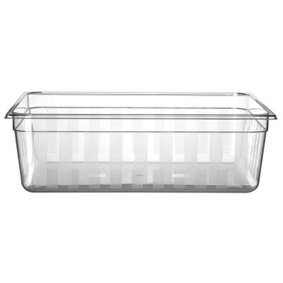 Polykarbonátová nádoba GN 2/1, HENDI, GN 2/1, 58L, Průhledná, 650x530x(H)200mm | 861196