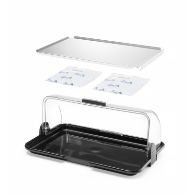 Roll Top Display, dvouúčelový, jednopatrový, HENDI, 465x315x(H)195mm | 871775