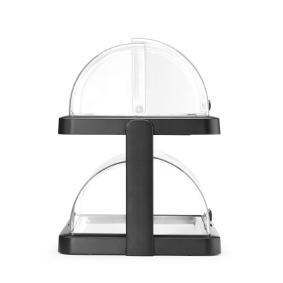 Chladicí vitrína roll top Duo UNIQ, HENDI, designed by Robert Bronwasser, Dvoudílná, Černá, 480x355x(H)480mm, Obdélníkové