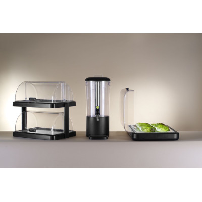 Chladicí vitrína roll top Duo UNIQ, HENDI, designed by Robert Bronwasser, Dvoudílná, Černá, 480x355x(H)480mm, Obdélníkové