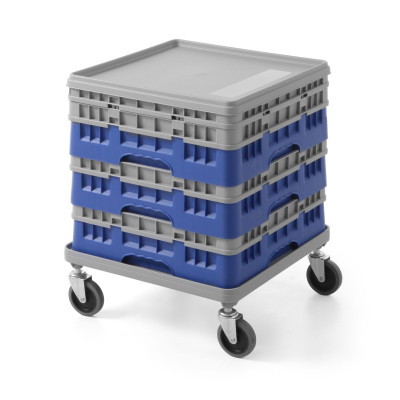 Vozík pro univerzální nosiče 500×500 mm, AmerBox, šedý, Světle šedá, 500x500x(H)180mm | 877807