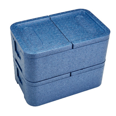 2-komorový termoizolační box GoBox, Cambro, Modrá, 437x276x(H)175mm | EPPMDB4428159