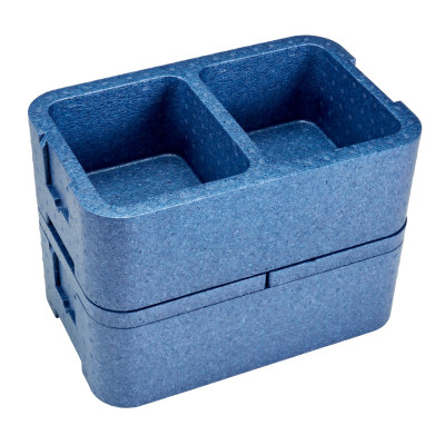 2-komorový termoizolační box GoBox, Cambro, Modrá, 437x276x(H)175mm | EPPMDB4428159