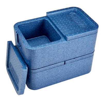 2-komorový termoizolační box GoBox, Cambro, Modrá, 437x276x(H)175mm | EPPMDB4428159