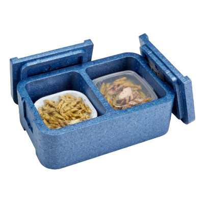 2-komorový termoizolační box GoBox, Cambro, Modrá, 437x276x(H)175mm | EPPMDB4428159