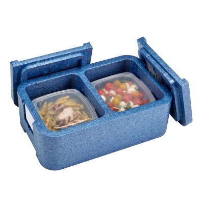 2-komorový termoizolační box GoBox, Cambro, Modrá, 437x276x(H)175mm | EPPMDB4428159