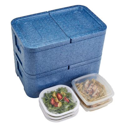 2-komorový termoizolační box GoBox, Cambro, Modrá, 437x276x(H)175mm | EPPMDB4428159