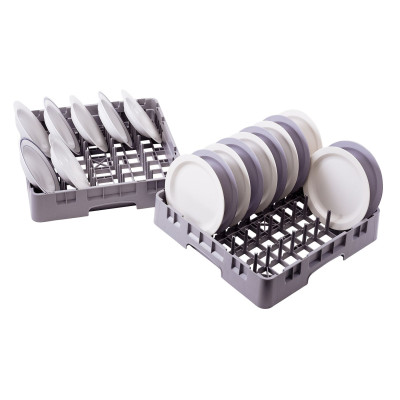 Koš na talíře Camrack do myčky nádobí 500 x 500 mm, šedý, Cambro, šedý, Světle šedá, 500x500x(H)101mm | PR59314151