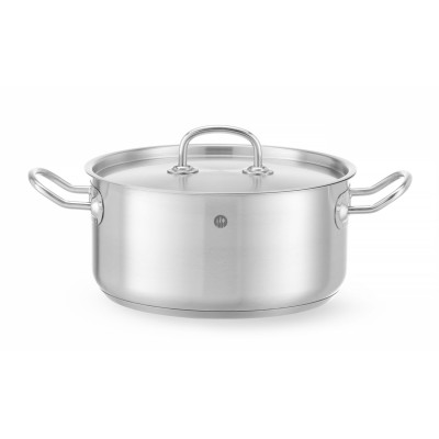 Hrnce na dušení s nízkým víkem, HENDI, Kitchen Line, 4,9L, 240x(H)110mm | 836026