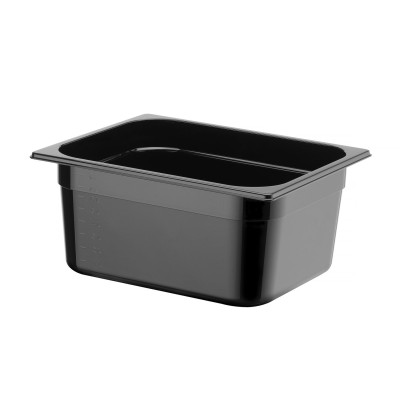 Kontejner GN 1/2 černý polykarbonát, HENDI, Profi Line, GN 1/2, 9,5L, Černá, 325x265x(H)150mm | 862414