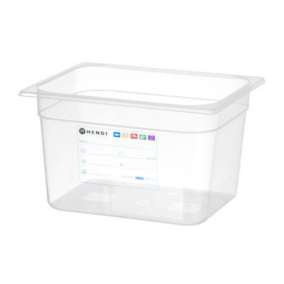 Kontejner GN 1/2 HACCP, HENDI, GN 1/2, 12,5L, Průhledná, 325x265x(H)200mm | 880159