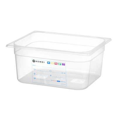 Kontejner GN 1/2 HACCP, HENDI, GN 1/2, 9,5L, Průhledná, 325x265x(H)150mm | 880166
