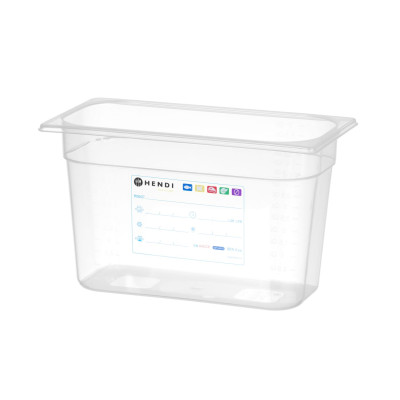 Kontejner GN 1/3 HACCP, HENDI, GN 1/3, 7,8L, Průhledná, 325x176x(H)200mm | 880258