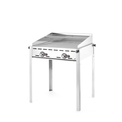 Plynový gril Green Fire 2 hořáky, HENDI, Profi Line, Včetně 2 mřížek GN 1/1 z nerezové oceli, 11,6kW, 740x612x(H)825mm | 149621