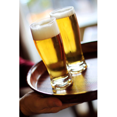 Tác servírovací laminovaný, protiskluzový, kulatý s vysokým okrajem, AmerBox, Mahagon, 320x(H)35mm | 507711