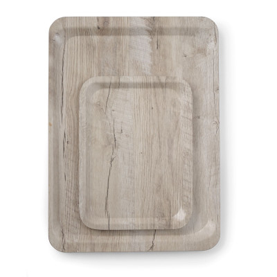 Tác servírovacís melaminovým laminátem se vzorem dřeva, AmerBox, Světlé dřevo, 240x340mm | 508909