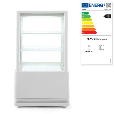 Chlazená skříň displeje, 58 l, Arktic, Bílá, 230V/170W, 452x406x(H)830mm | 233610