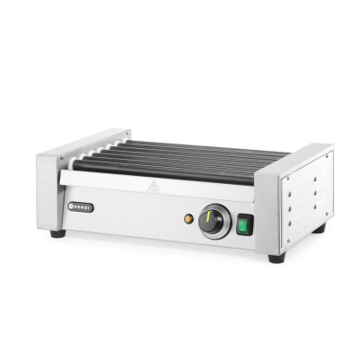 Gril válečkový na párky - jednozónový, HENDI, 7 válečků, 230V/740W, 525x365x(H)176mm | 268506