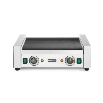 Gril válečkový na párky - dvouzénový, HENDI, 11 válečků, 230V/1180W, 530x525x(H)180mm | 268704