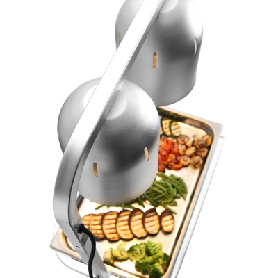 Lampa na ohřev jídla, dvojitá, HENDI, Stříbrná, 230V/250W, 453x360x(H)790mm | 273906