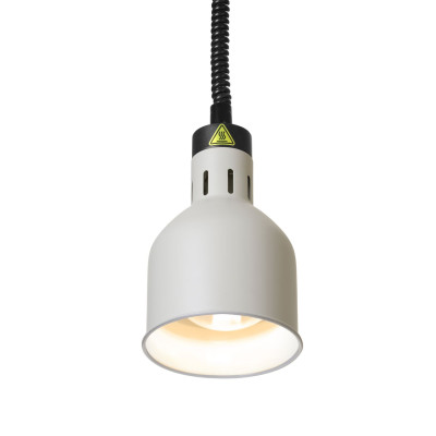 Výškově nastavitelná ohřívací lampa válcová, HENDI, Bílá, 230V/250W, 175x(H)250mm | 273821