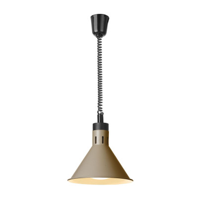 Závěsná výhřevná lampa s nastavitelnou výškou, kuželová, HENDI, Béžová, 230V/250W, 275x(H)250mm | 273777