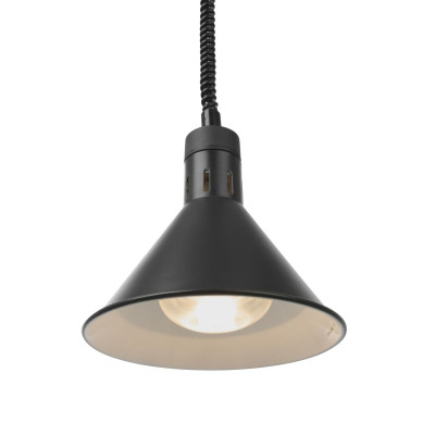 Závěsná výhřevná lampa s nastavitelnou výškou, kuželová, HENDI, Černá, 230V/250W, 275x(H)250mm | 273845