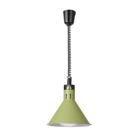 Závěsná výhřevná lampa s nastavitelnou výškou, kuželová, HENDI, Zelená, 230V/250W, 275x(H)250mm | 273920