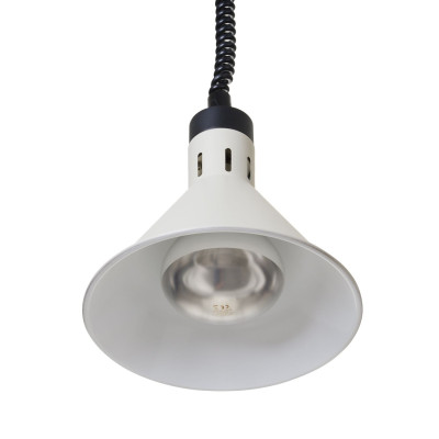 Závěsná výhřevná lampa s nastavitelnou výškou, kuželová, HENDI, Bílá, 230V/250W, 275x(H)250mm | 273937