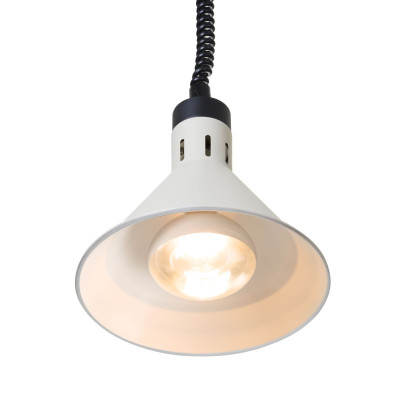 Závěsná výhřevná lampa s nastavitelnou výškou, kuželová, HENDI, Bílá, 230V/250W, 275x(H)250mm | 273937