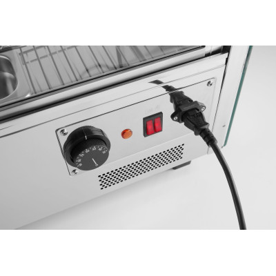 Vyhřívaný pultový displej, HENDI, 120 litrů, 230V/1100W, 685x575x(H)680mm | 233726