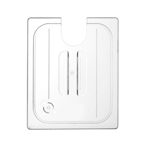 Víko pro polykarbonátové GN nádoby s výřezem pro sous-vide cirkulátor, HENDI, GN 1/2, Průhledná, 265x325mm | 864210